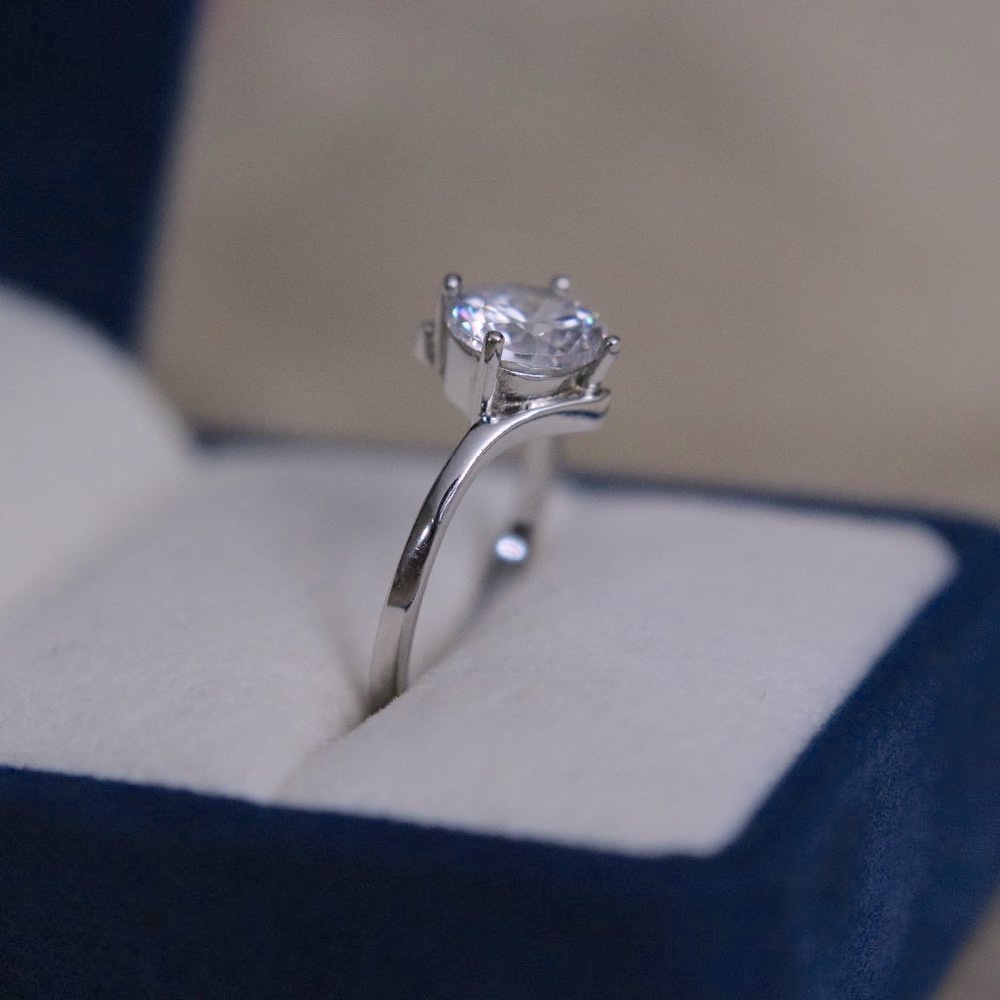 Sterling Silver 925 Cubic Zirconia Ring - Size 7